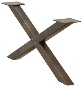 Pés para mesa de centro em formato de X, 2 peças, aço natural, 70x(30-