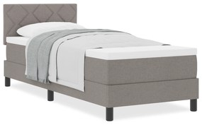 Cama Box Spring com Colchão Taupe 80x200 cm Tecido