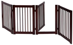 Portão de madeira dobrável para cães Barreira de segurança para cães 4 peças 203 x 76 x 1,8cm