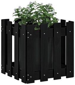Vaso de jardim c/ design cerca 40x40x40 cm pinho maciço preto