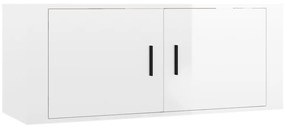5 pcs conjunto móveis de TV madeira processada branco brilhante