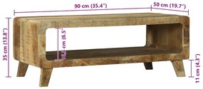 Mesa de café 90x50x35 cm Madeira de Mangueira Maciça