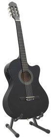 12 pcs conjunto de guitarra com equalizador e 6 cordas preto