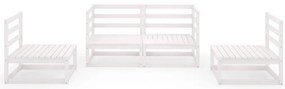 4 pcs conjunto lounge de jardim pinho maciço branco
