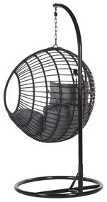 Cadeira suspensa em rattan preto com suporte ASPIO Beliani