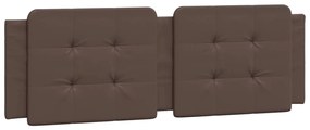 Cama com colchão 160x200 cm couro artificial castanho