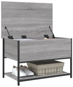 Banco arrumação 70x42,5x47 cm derivados madeira cinzento sonoma