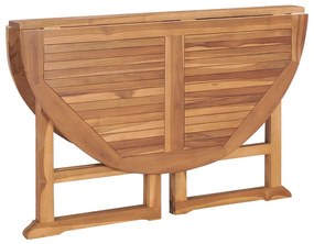 Mesa de jantar para jardim dobrável Ø110x75 cm teca maciça