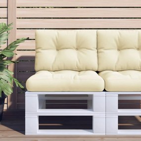 vidaXL Almofadão para paletes 50x40x12 cm tecido creme