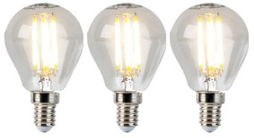 Conjunto de 3 lâmpadas LED reguláveis E14 globo P45 5W 470lm 2700K