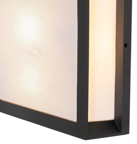 Candeeiro de parede exterior moderno preto 2 luzes IP44 - Jeffrey Moderno