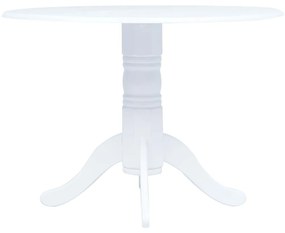 vidaXL Mesa de jantar 106 cm madeira de seringueira maciça branco