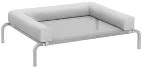 Cama Elevada para Cães com Latertais Amovíveis Cama Elevada para Cães Pequenos Portátil com Malha Respirável 90x65x30 cm Cinza