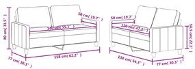 2 pcs conjunto de sofás c/ almofadões couro artificial cinzento