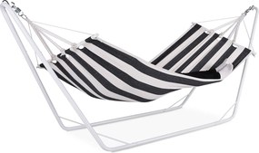 Rede de descanso jardim com armação metálica 200x80cm creme/preto