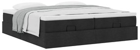 63 / 5,000vidaXL Estrutura de cama otomana com colchões tecido preto