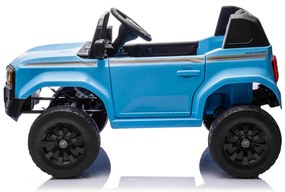 Jipe elétrico para crianças Toyota Landcruiser 12V controlo remoto de 2,4 GHz, entrada USB/AUX, Bluetooth, suspensão, bateria de lítio, luzes LED Azul