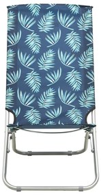 Cadeiras de praia dobráveis 2 pcs tecido padrão de folhas