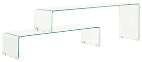 vidaXL 2pcs conjunto mesas centro 90x30x20/110x30x40cm vidro temperado