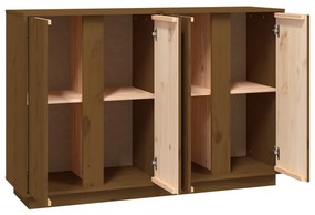 Aparador 120x35x80 cm madeira de pinho maciça castanho-mel