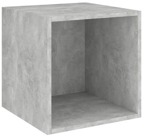4 pcs conjunto de móveis de TV contraplacado cinzento cimento