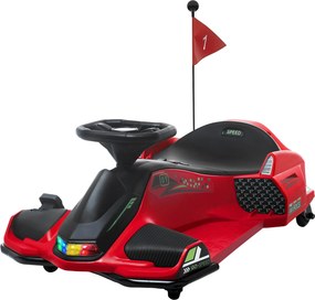 Kart Elétrico para Crianças 6 aos 10 anos, 90 x 53 x 99 cm, Modo Drift, Vermelho