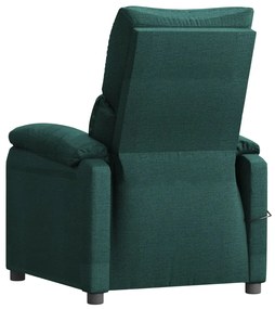 Poltrona elétrica reclinável tecido verde-escuro