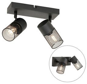 Foco industrial preto ajustável 2 luzes - Jim Industrial