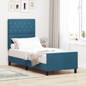 Cama vidaXL Azul Escuro 80x200 cm Veludo