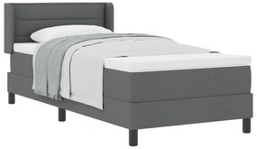 Cama Box vidaXL com Colchão Cinza Escuro 90x200 cm Tecido, Cabeceira c