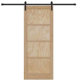 Porta Deslizante vidaXL com Kit de Ferragens 83x211 cm de Madeira de P