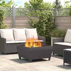 Fogo Fossa Quadrada Preta 80x80x43 cm em Aço da vidaXL