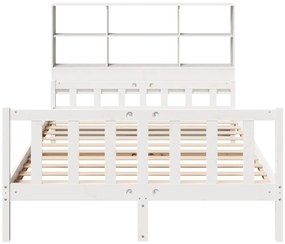 Cama com estante sem colchão 160x200 cm pinho maciço branco