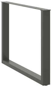 Pés para mesa de jantar em formato de U, 2 peças, antracite, 100x(72-7