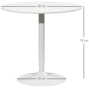 Mesa de Cozinha Redonda Mesa de Jantar Moderna para 2 Pessoas com Base