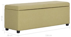 Banco c/ compartimento de arrumação 116 cm poliéster verde