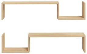 Estantes de parede 2 pcs derivados de madeira carvalho sonoma