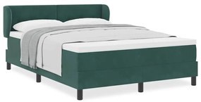 Cama Box Spring com Colchão Verde Escuro 140x200 cm Veludo