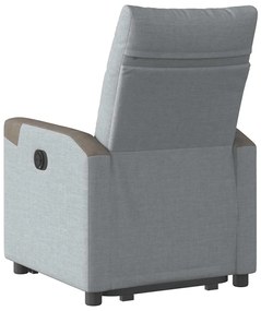 Poltrona reclinável elevatória tecido cinzento-claro