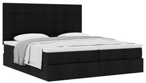 63 / 5,000vidaXL Estrutura de cama otomana com colchões tecido preto