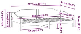 Cama sem colchão 90x200 cm madeira de pinho maciça branco