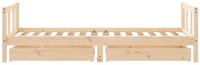 Estrutura de cama infantil c/ gavetas 90x190 cm pinho maciço