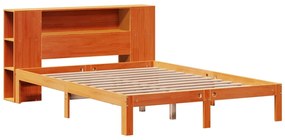 Cama com estante sem colchão 140x190 cm pinho maciço