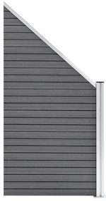 Painel vedação WPC 4 quadrados + 1 inclinado 792x186cm cinzento