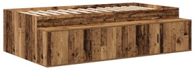 Estrutura de Cama de Armazenamento Madeira Velha 90x200 cm