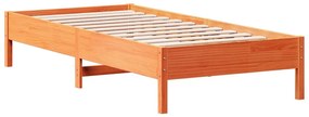 Cama com estante sem colchão 90x190cm pinho maciço castanho-mel