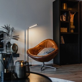 Candeeiro de pé moderno preto com LED e dimmer tátil - Berdien