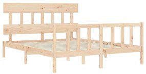 Cama sem colchão 160x200 cm madeira de pinho maciça