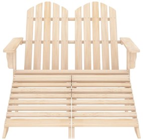 Cadeira de jardim e otomano Adirondack 2 lugares abeto