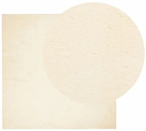 Tapete pelo curto macio e lavável HUARTE 160x160 cm cor creme